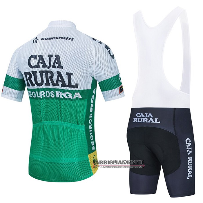 Abbigliamento Caja Rural 2021 Manica Corta e Pantaloncino Con Bretelle Rural Bianco Verde - Clicca l'immagine per chiudere